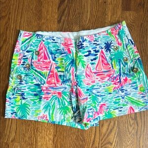 Lilly Pulitzer Pink and Green High Waist Shorts